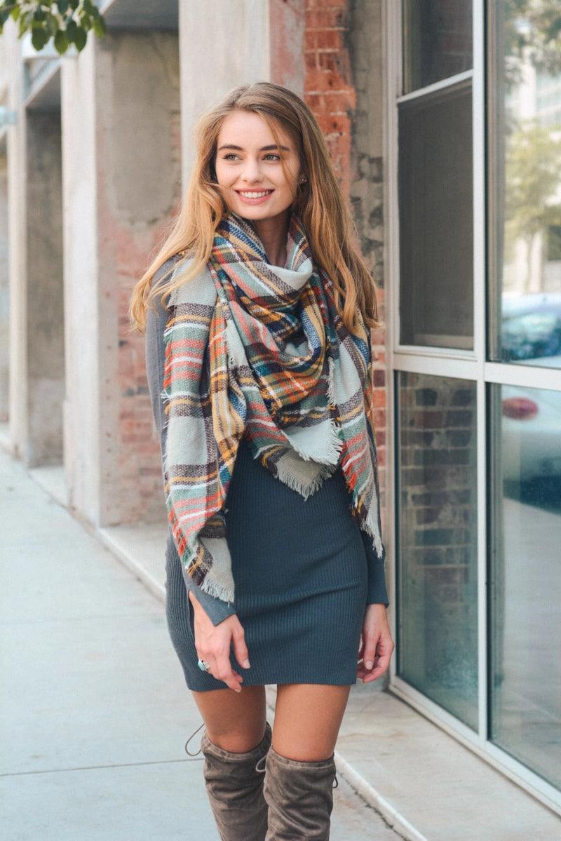 All-Time Classic Warm Frayed Edge Flannel Scarf