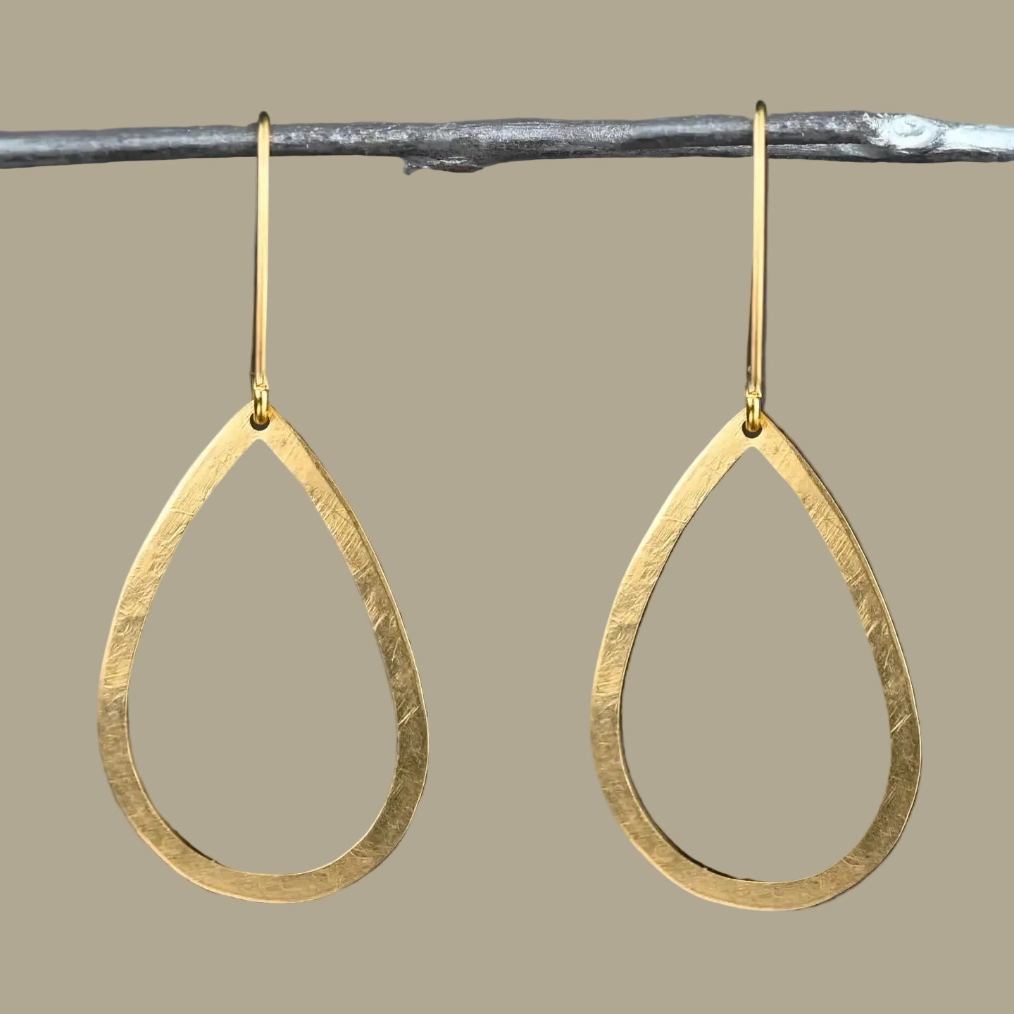 Hammered Brass Open Tear