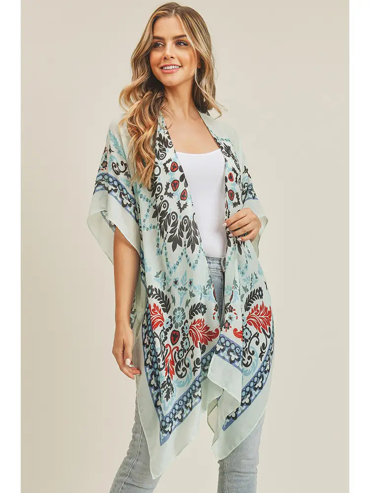 Bohemian Print Summer Kimono   "One size fits most"