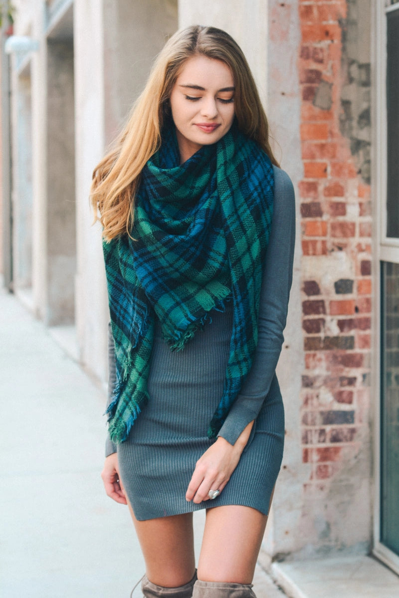 All-Time Classic Warm Frayed Edge Flannel Scarf