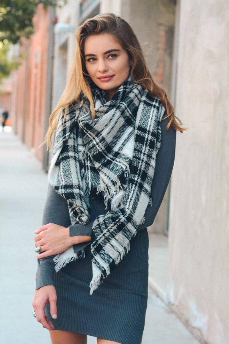 All-Time Classic Warm Frayed Edge Flannel Scarf