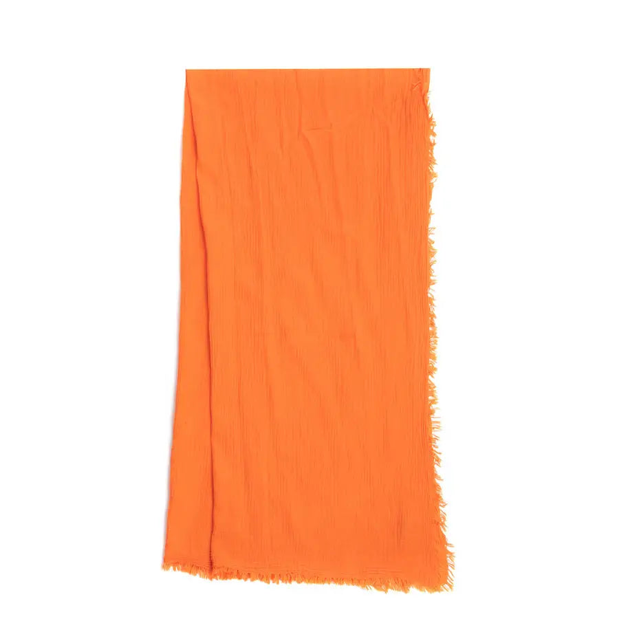 Solid Cotton Fringed Scarf