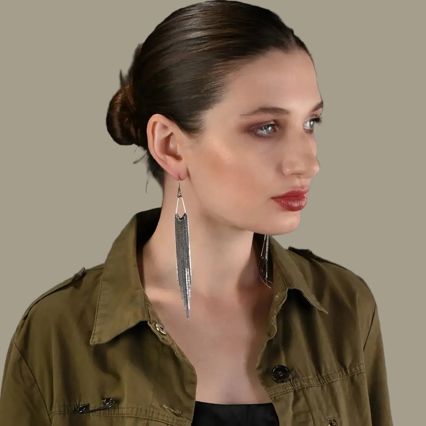 Super Dramatic Golden Mermaid Shimmer Earrings