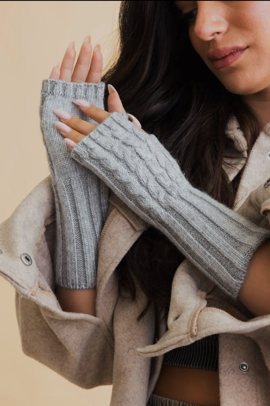 Knit gloves-fingerless