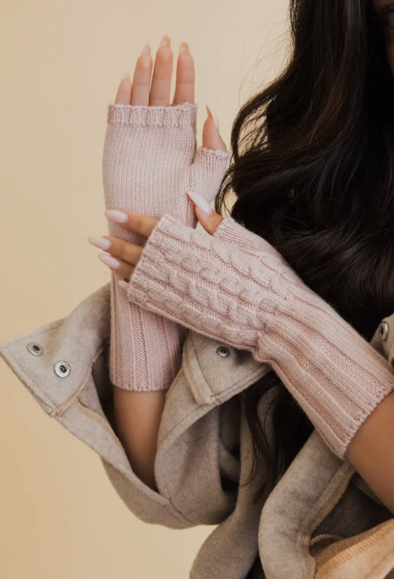 Knit gloves-fingerless