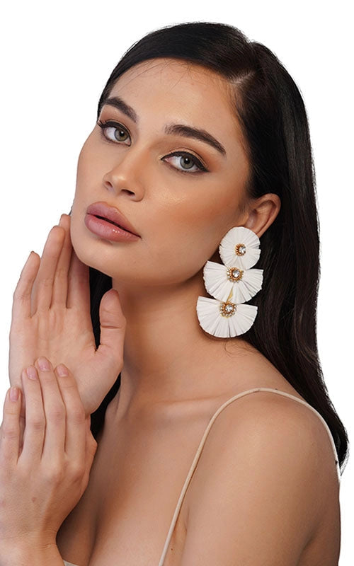 Morning Glory Raffia Earrings