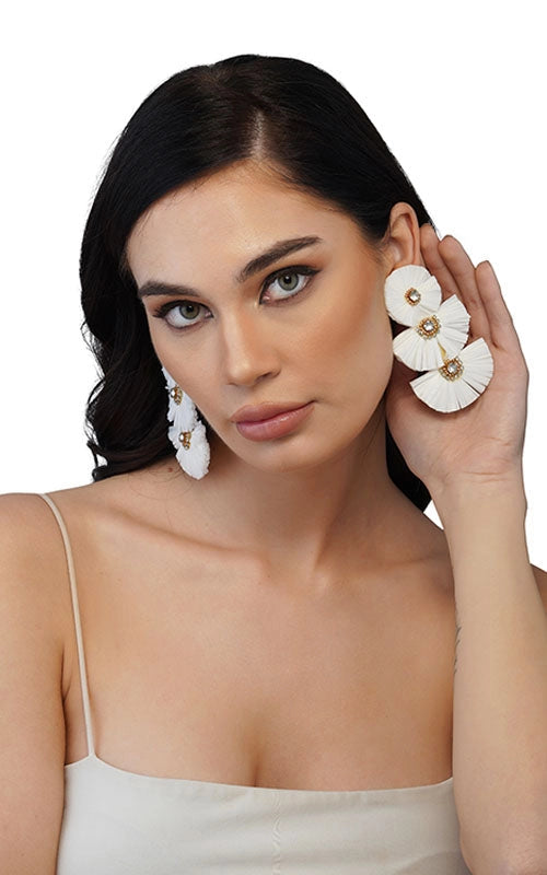 Morning Glory Raffia Earrings