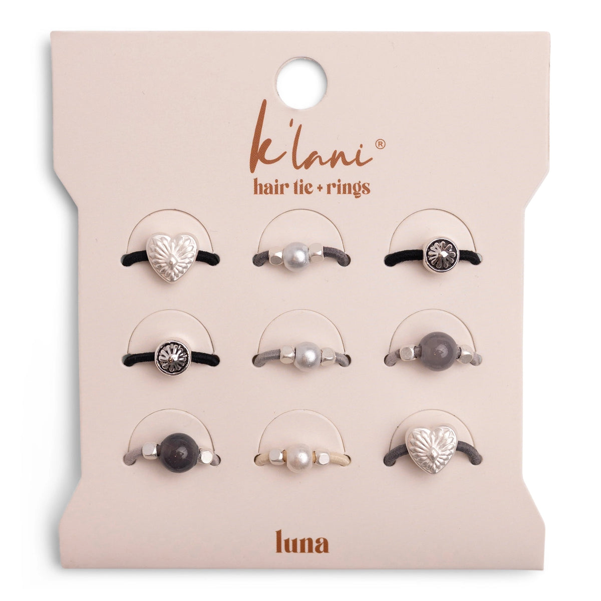 "Luna" Silver & Cool Tones Hair Tie Rings