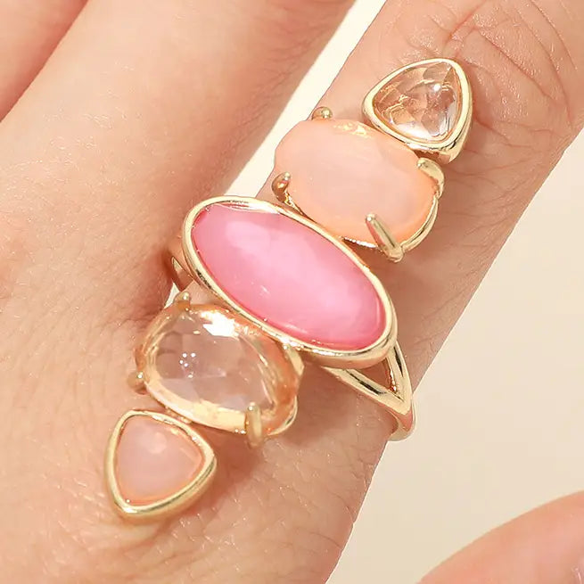 Bold Abstract Stone Accent Ring