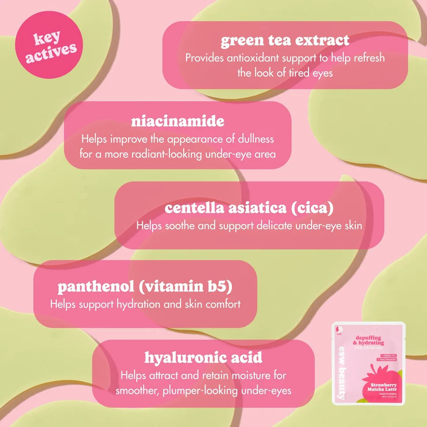Strawberry Matcha Latte Depuffing & Hydrating Eye Patches