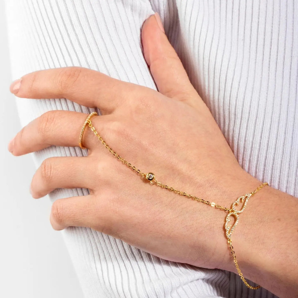 Angel Wing Ring Bracelet Set