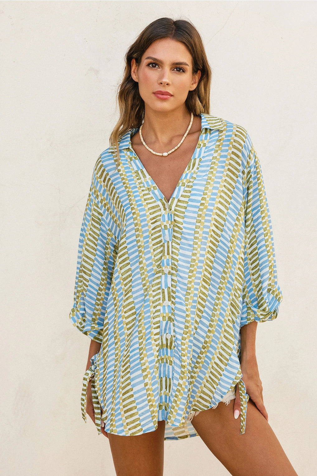 Tie Detail Tunic Shirt