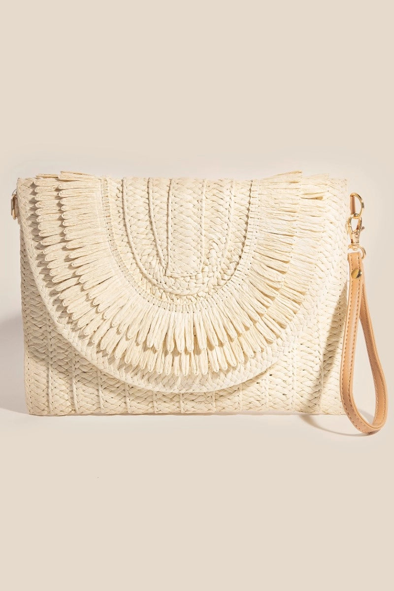 Intricate Paper Weave Envelope Clutch Bag