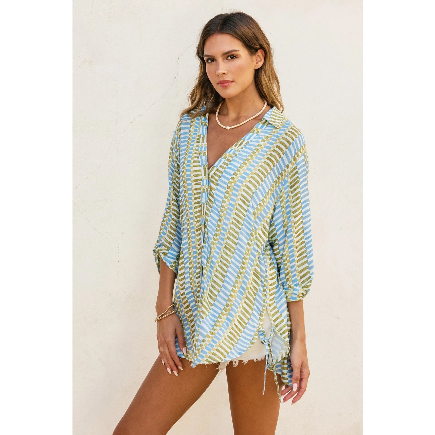 Tie Detail Tunic Shirt