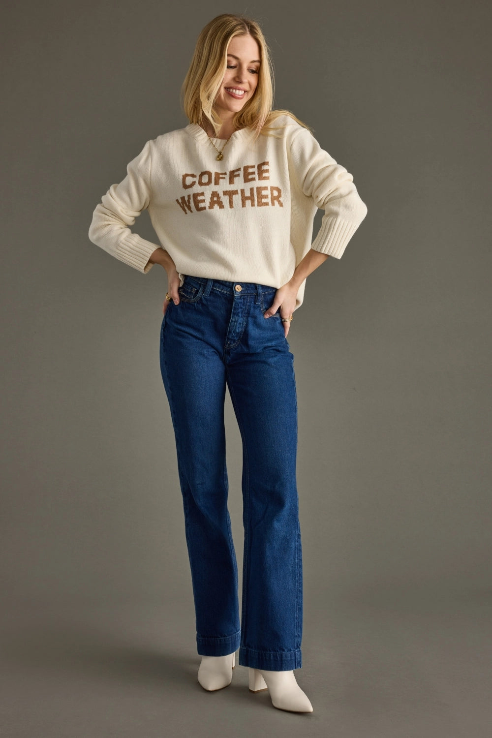 Ivory Coffee Weather Sweater