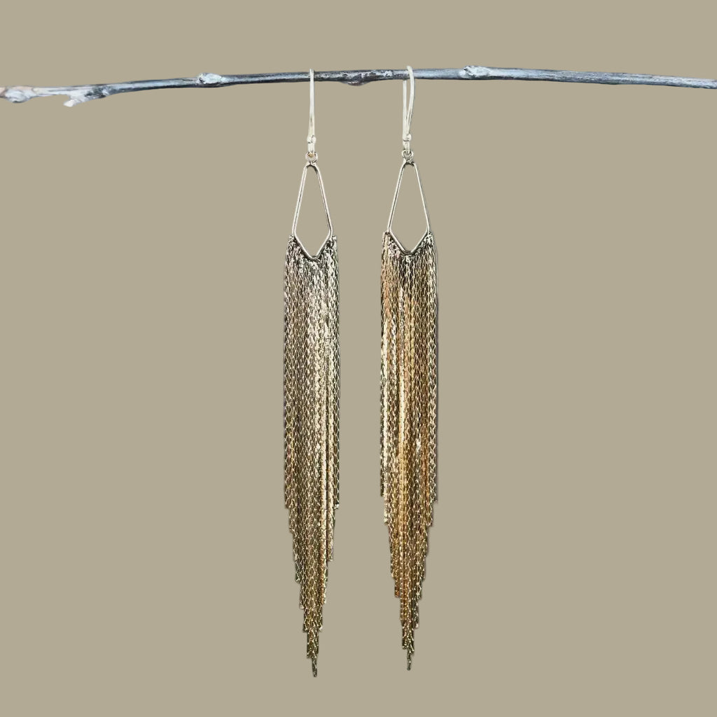 Super Dramatic Golden Mermaid Shimmer Earrings
