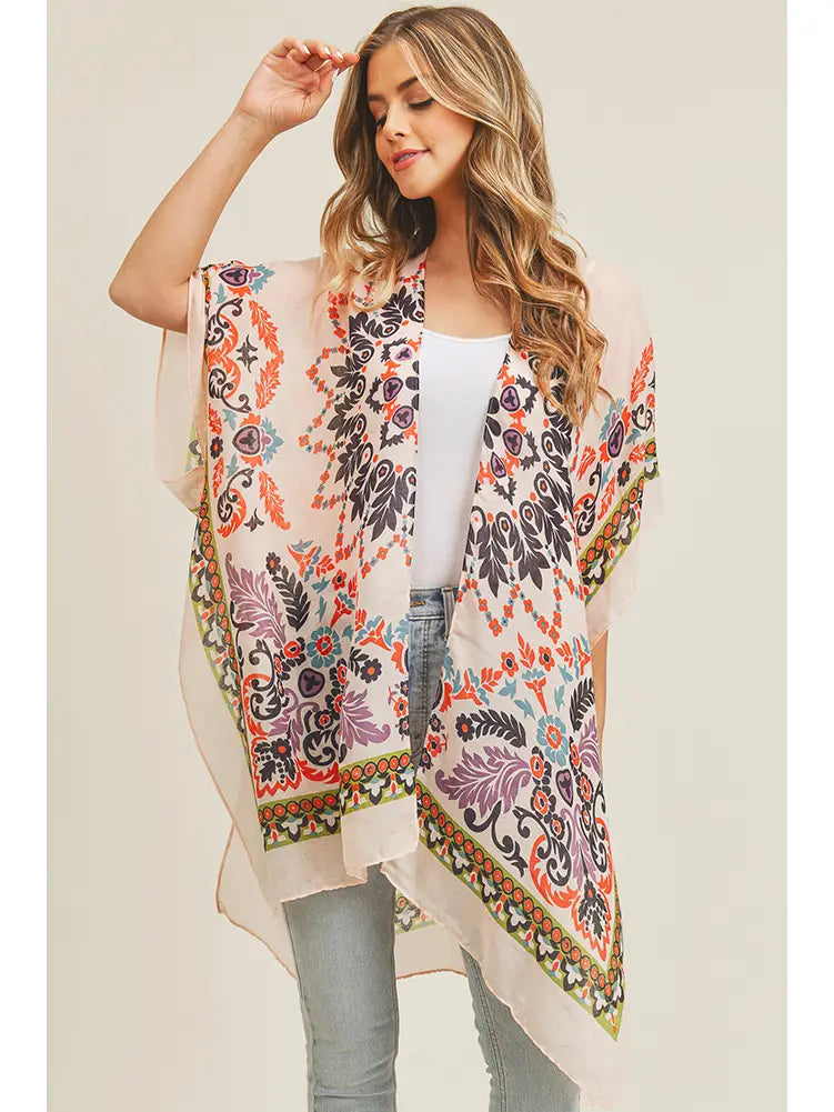 Bohemian Print Summer Kimono   "One size fits most"