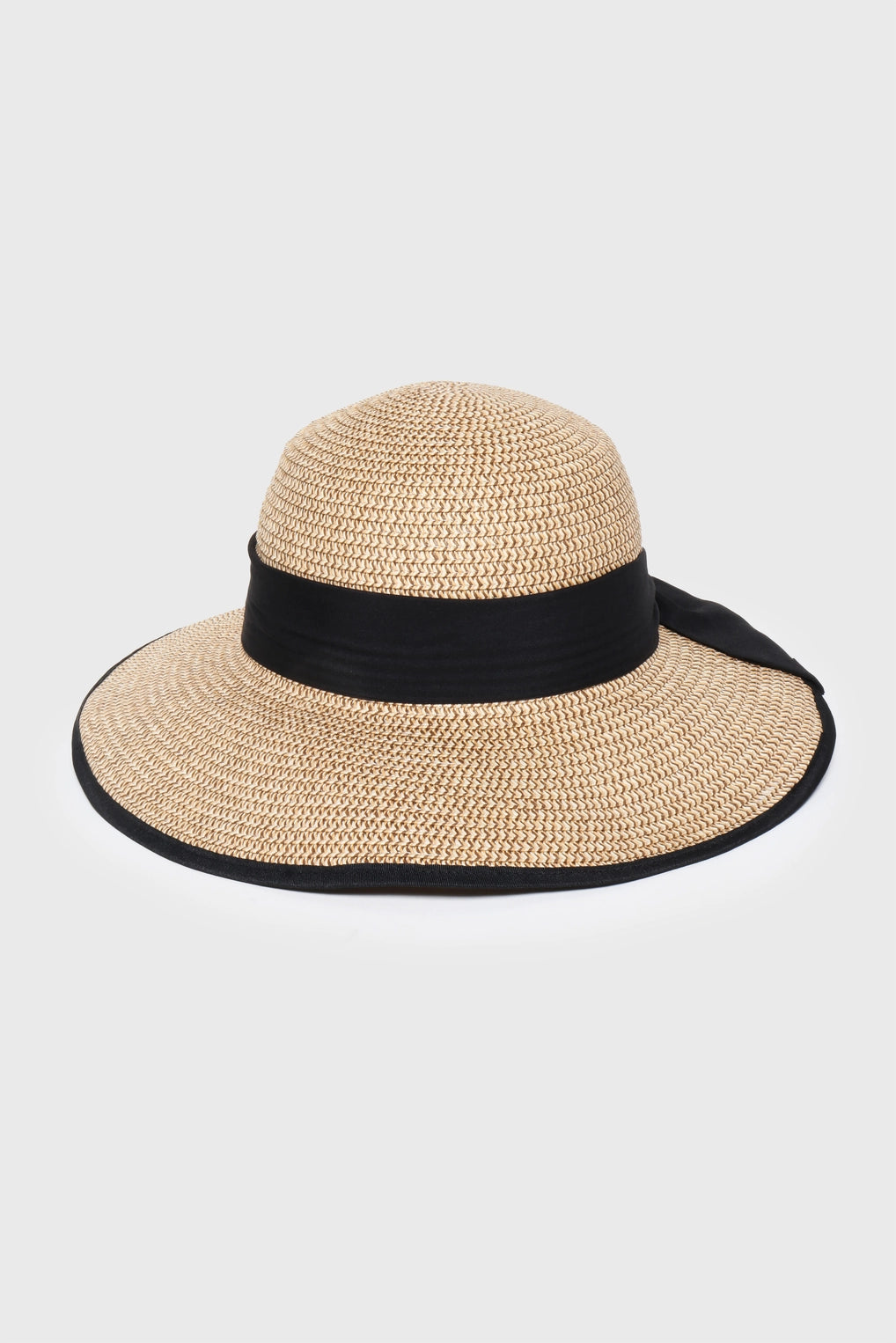 Marled Straw Sun Hat with Band Detail