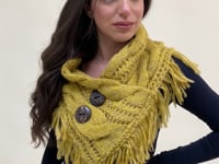 Heathered Shoulder Warmer with Coco Buttons / Pre- Order Available November