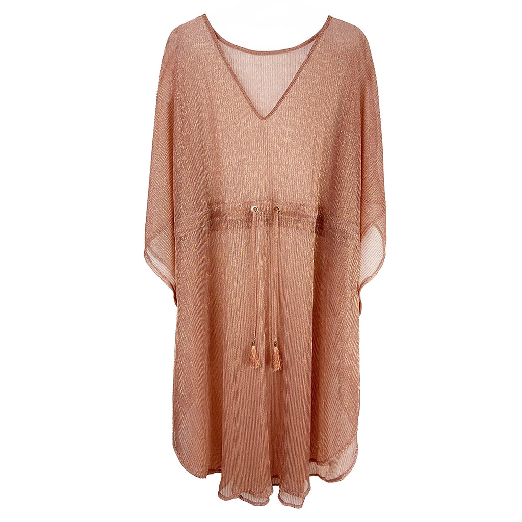 Lurex Sheer String Poncho Beach Cover-Up Dress