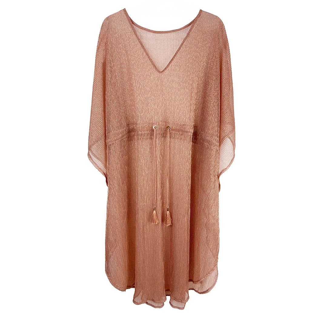 Lurex Sheer String Poncho Beach Cover-Up Dress