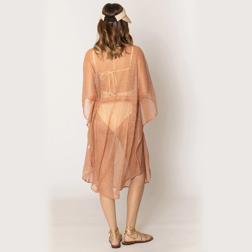 Lurex Sheer String Poncho Beach Cover-Up Dress